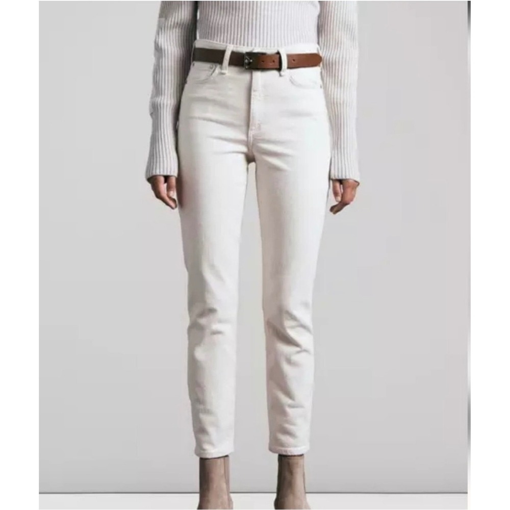 Rag & Bone High-Rise Ankle Cigarette Jeans Cream White Size 27 Slim Straight
